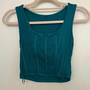 Teal Sleeveless Crop Top